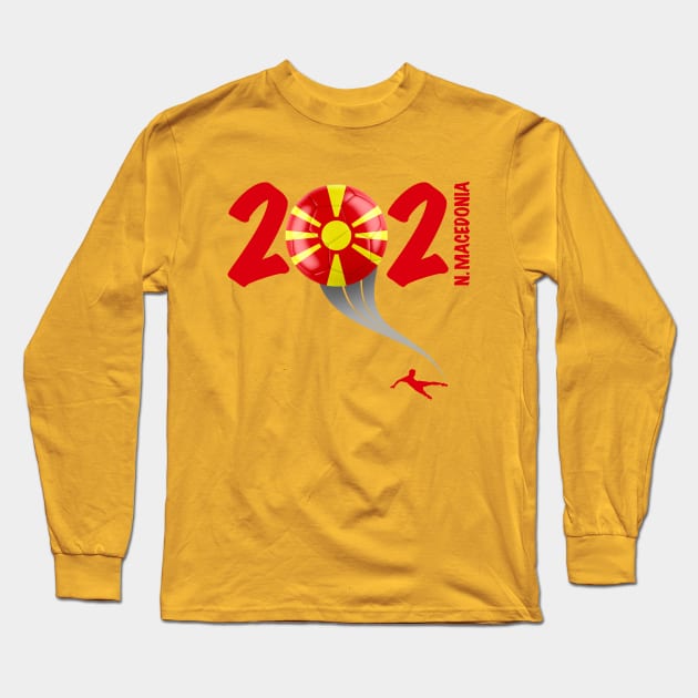 North Macedonia Euro Soccer 2021 Long Sleeve T-Shirt by DesignOfNations